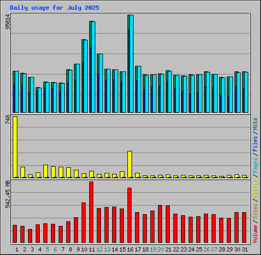 Daily usage for July 2025