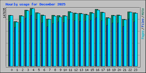 Hourly usage for December 2025
